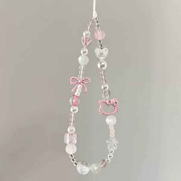 Kitty Cat Bowknot Phone Chain Short Phone Lanyard for Women Cute Ccd Camera Strap New Style Phone Accessory