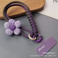 花朵编织手机挂绳手腕式短款ins户外旅游登山防掉小吊绳好看女士