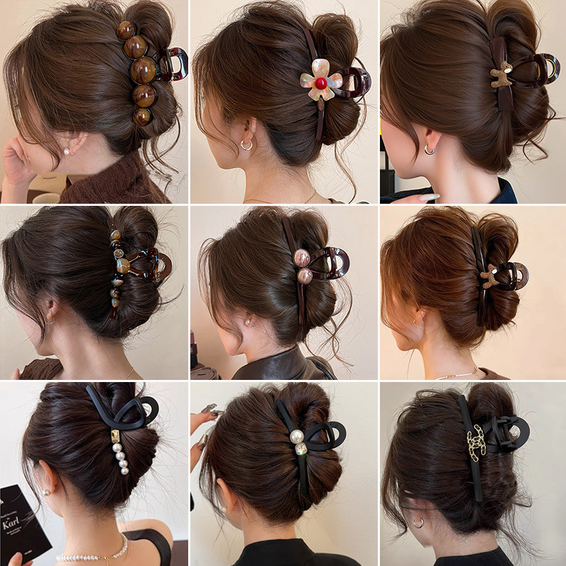 대형 집게핀, 풍성한 모발용, 샤크클립, 고급스러운 느낌, 뒷머리핀, 헤어핀, 헤어 액세서리, 2026년 신상