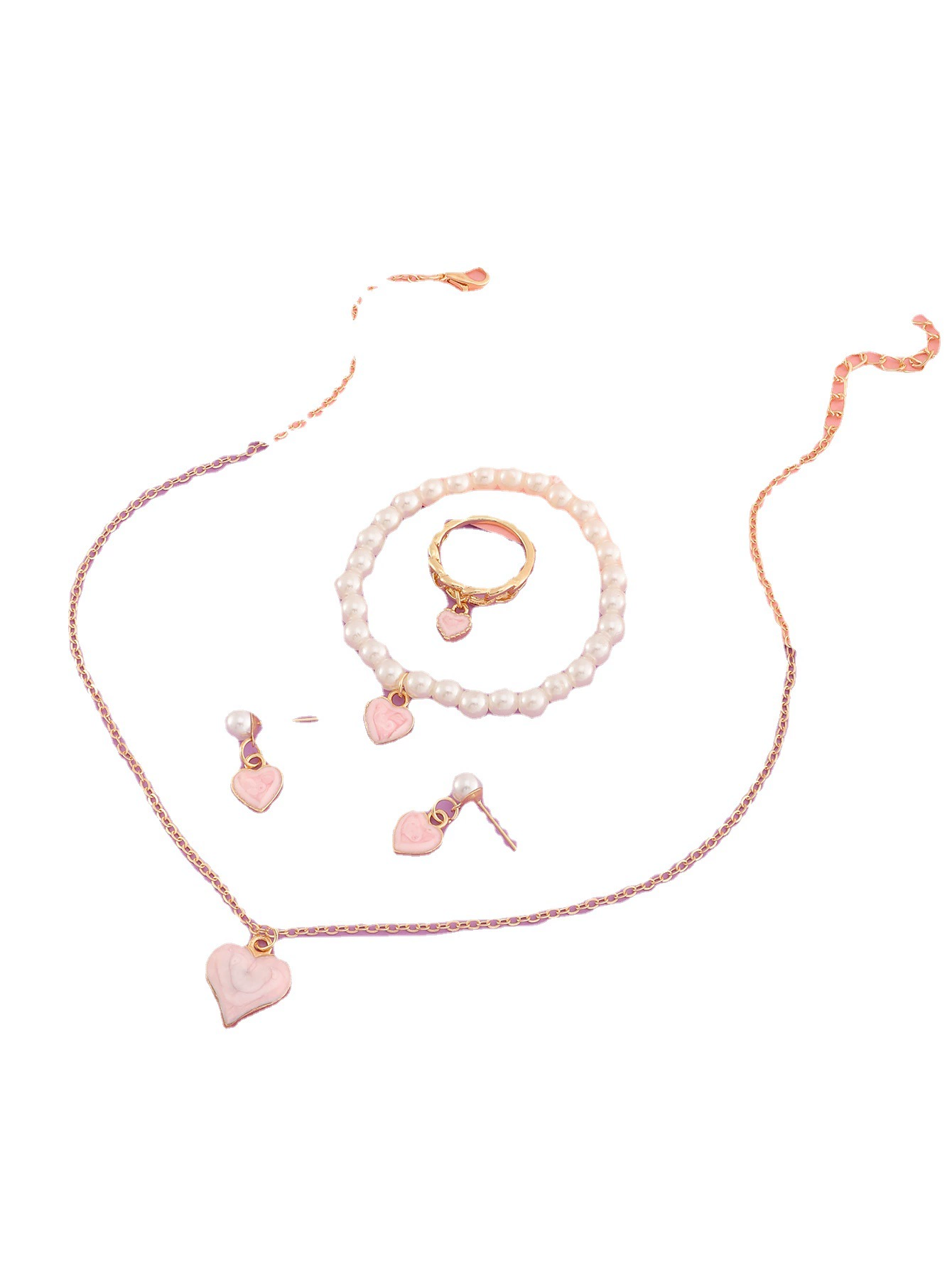 Fashionable necklace from pearl, bracelet, children's chain, universal jewelry, European style, simple and elegant design