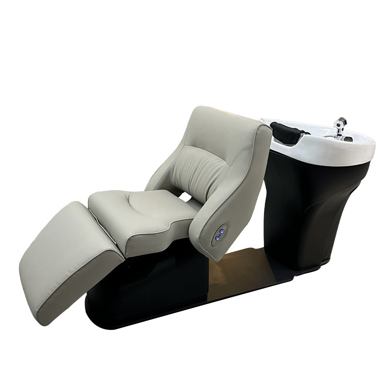 Cama de lavado de cabello eléctrica italiana, cama de lavado de masaje, asiento superior e inferior ajustable, cama de cerámica de tratamiento de cabello, cama de lavado de cabello