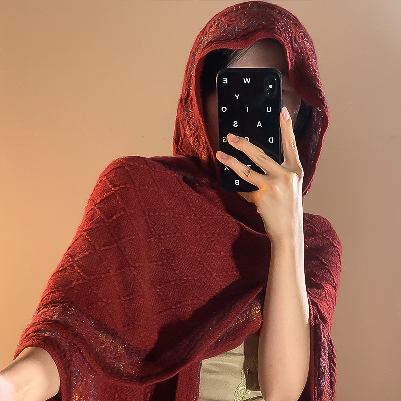 Turismo de estilo étnico encapuchado chal mujer en Xinjiang Yunnan bohemia sala de aire acondicionado camisa de punto camisa de abrigo