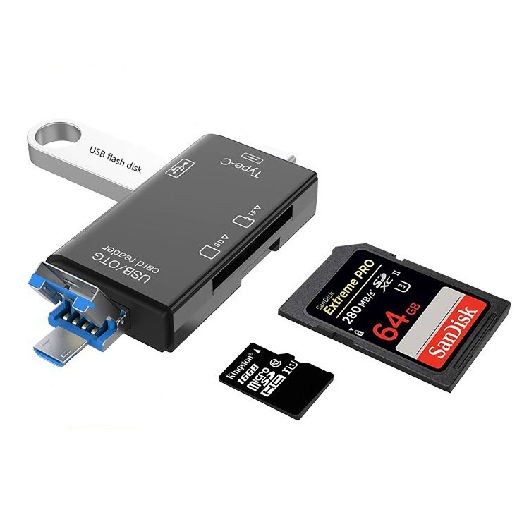 USB2.0 картридер Type-C Android телефон компьютер OTG2.0 SD/TF шесть-в-одном многофункциональный картридер