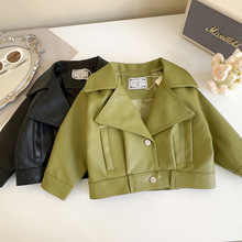 韩版女童皮衣外套秋季新款女宝宝上衣时尚洋气长袖儿童夹克潮