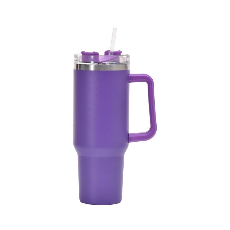 Vaso de Acero Inoxidable de 40 oz con Pajita para Venta Directa Transfronteriza, Vaso Portátil para Auto, Vaso Térmico de Gran Capacidad