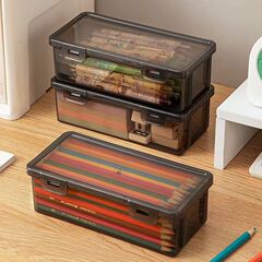 デスクトップ透明ペンボックス学生マーカー水彩ペン鉛筆ブラシ収納ボックス大容量高価値ペンホルダー