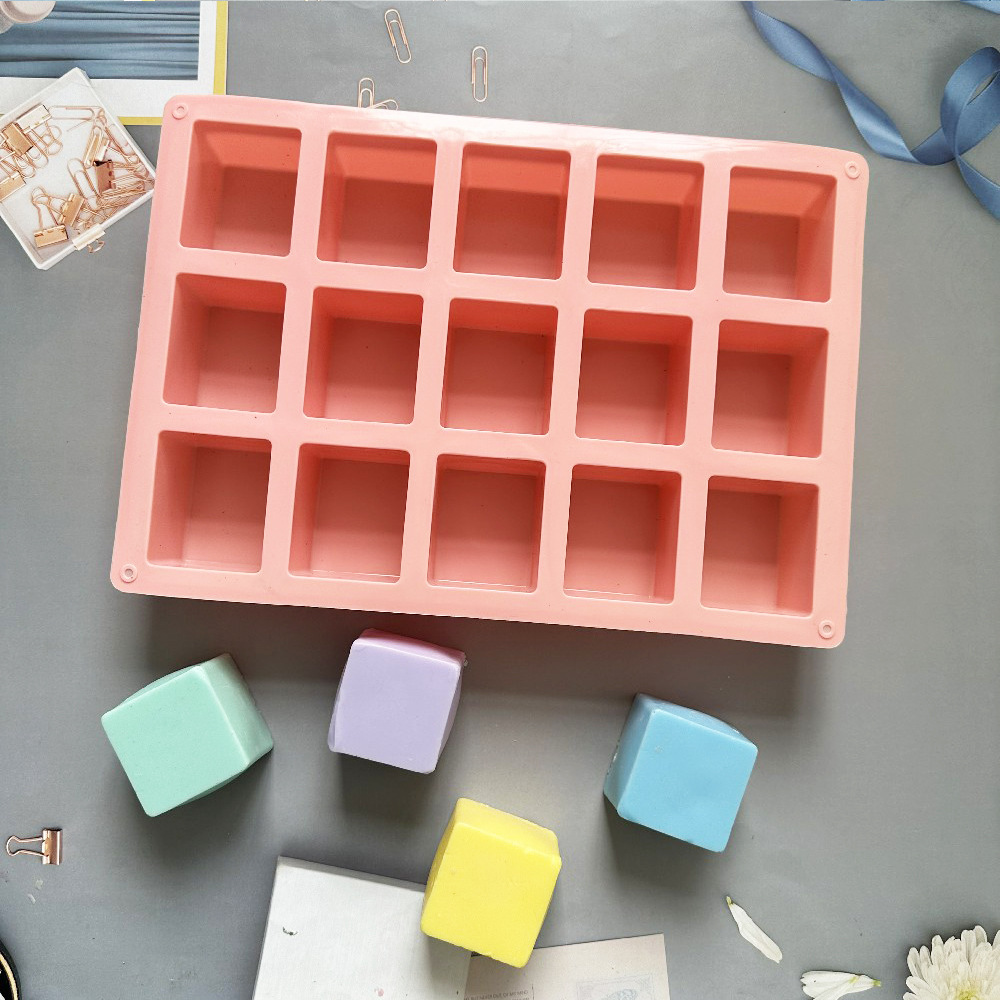 15 jabon rectangular 107 molde de silicona pastel helado pudín molde de postre jabón utensilios