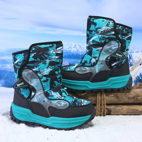 Children's Snow Boots with Thick Cotton Soles for Winter - Warm and Insulated Short Boots for Outdoor Use, Suitable for Boys and Girls