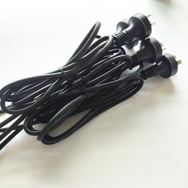 澳规SAA电源插头10A250V三插电器灯饰工矿灯专用电源线橡胶护套