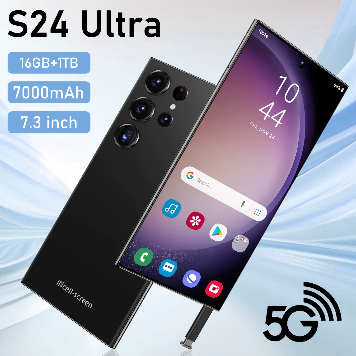 Умный телефон S24 Ultra Android, 16 ГБ + 1 ТБ, встроенная ручка, 7,3" дисплей (регулятивные версии)