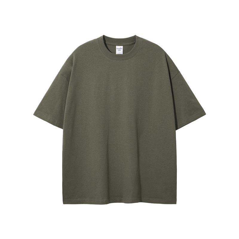 2025 夏の新作トレンディなブランド 230 グラム二重糸純綿半袖無地メンズ Tシャツ Bajia 同色大きいサイズ紳士服|undefined