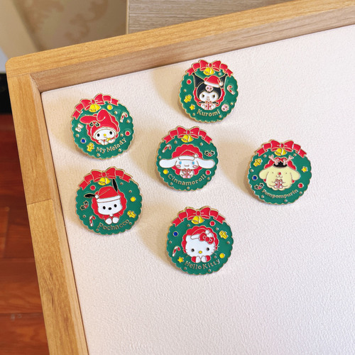 Cartoon New Christmas Culomi Brooch Cute Japanese KT Cat Jade Dog Badge Men's and Women's Bags Clothing Accessories