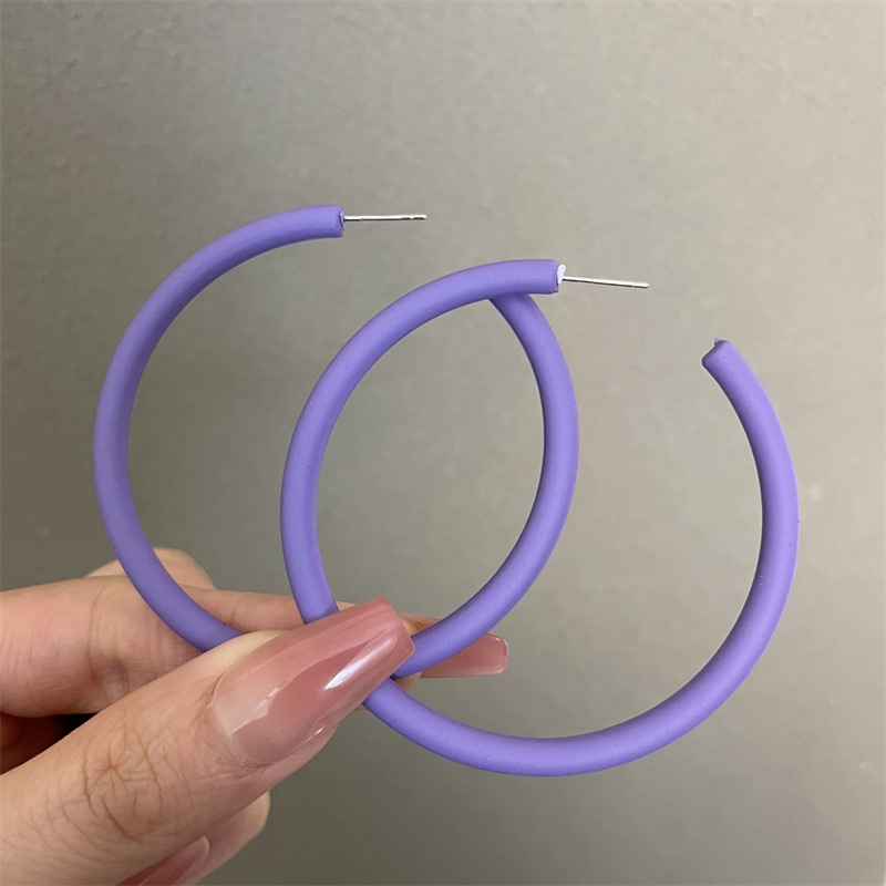 0602 보라색 특대 C링 925 실버바늘