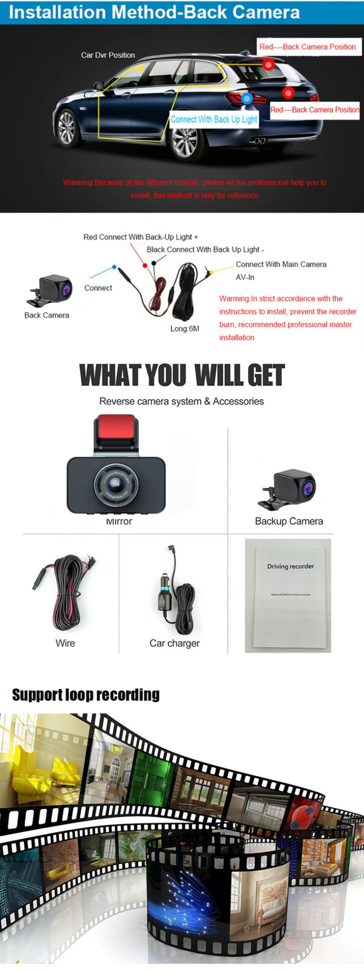 Car-mounted dual-camera recorder with 4K WiFi transmission, dual-lens wide-angle night vision dashcam, wholesale
