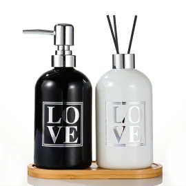 亚马逊跨境仿瓷洗手液分装瓶洗发水沐浴露瓶乳液瓶洗衣液瓶子空瓶