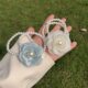 Black and White Camellia Pearl Hair Ring Girl's Bracelet Two-Wear Small Fresh Flower Hair Rope High-Grade Hair Rope Women's Hair Rope