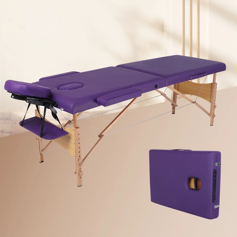 Camilla de Masaje Plegable de Madera, Ajustable en Altura, para Terapia China y Masajes
