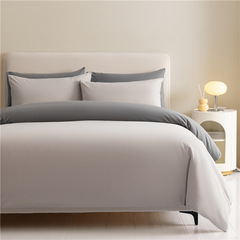 A-class 100% pure cotton long-staple cotton terry four-piece hotel-style duvet cover and bed sheet set, pure color blend, thickened, suitable for autumn and winter