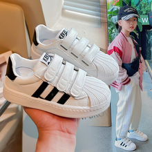 贝壳头男童鞋子2025春秋透气黑色板鞋低帮潮运动鞋女童轻便透气