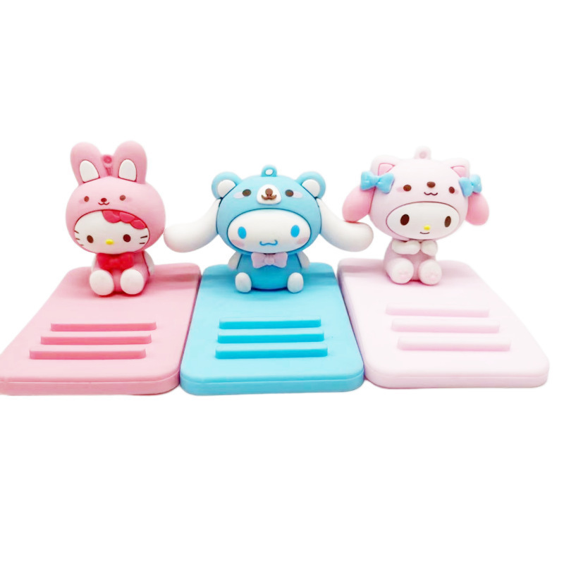 Cartoon cute Sanrio three-dimensional doll lazy desktop mobile phone bracket base creative small gift decoration wholesale