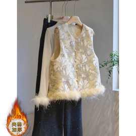 超好看黄色国风马甲夹棉外穿下摆仙气减龄年轻款背心高级感新中式