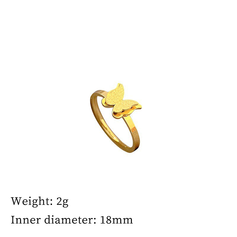 Minimalistische vlinderring van titaniumstaal, geschikt voor de koude wind, springring voor mannen en vrouwen, trendy, persoonlijkheid, eenvoudige wijsvingerring_voghion.com