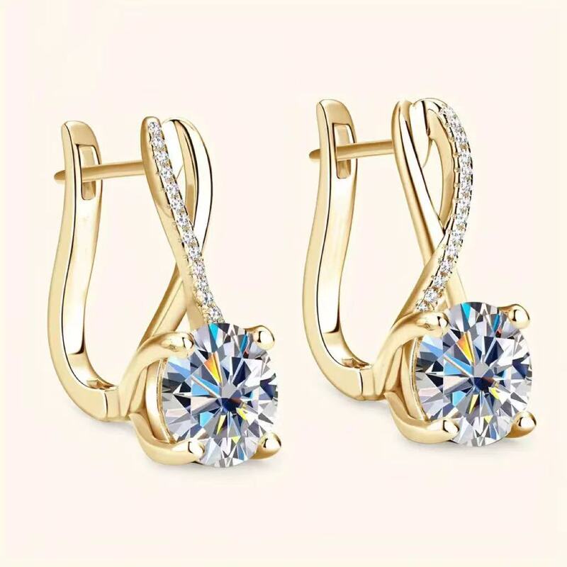 New Fashionable and High-End Shiny Zircon Earrings with Simple Geometric Design and Elegant Earrings for Women Factory Wholesale New Fashionable and High-End Shiny Zircon Earrings with Simple Geometric Design and Elegant Earrings for Women Factory Wholesale