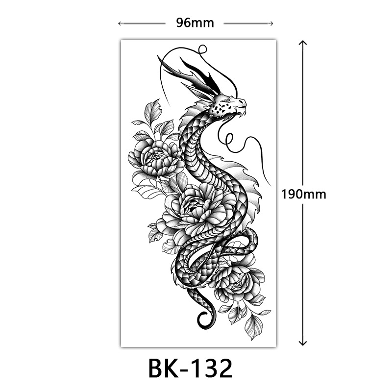 Tatuaje Temporal de Flores Boceto de Papel de Transferencia al Agua, Impresión por Transferencia de Agua, para Cuerpo image 138