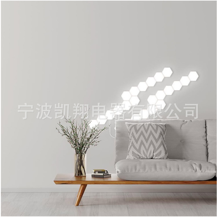 Quantum touch induction wall lamp hexagonal honeycomb lamp trembles creative background wall decorative lamp new wall lamp Quantum touch induction wall lamp hexagonal honeycomb lamp trembles creative background wall decorative lamp new wall lamp