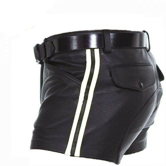 2022 new popular wish Amazon AliExpress hot sale European and American multi-color PU striped casual short leather pants