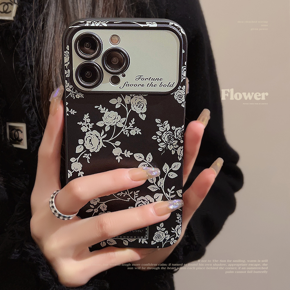 Funda para teléfono con diseño floral pequeño estilo francés, compatible con iPhone 17, Apple 16, estilo oscuro para 13 Pro Max, cobertura total para 11, 15 Huawei.
