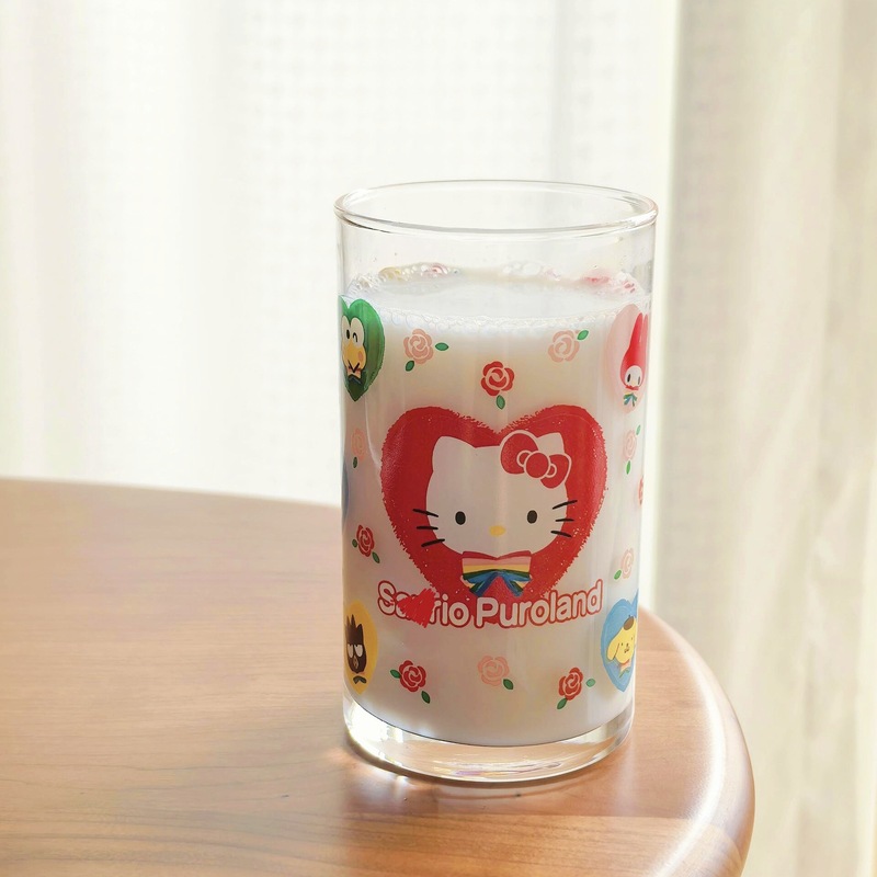可爱helloKitty猫夏日繁花玻璃杯中古高颜值果汁牛奶喝水杯子|undefined