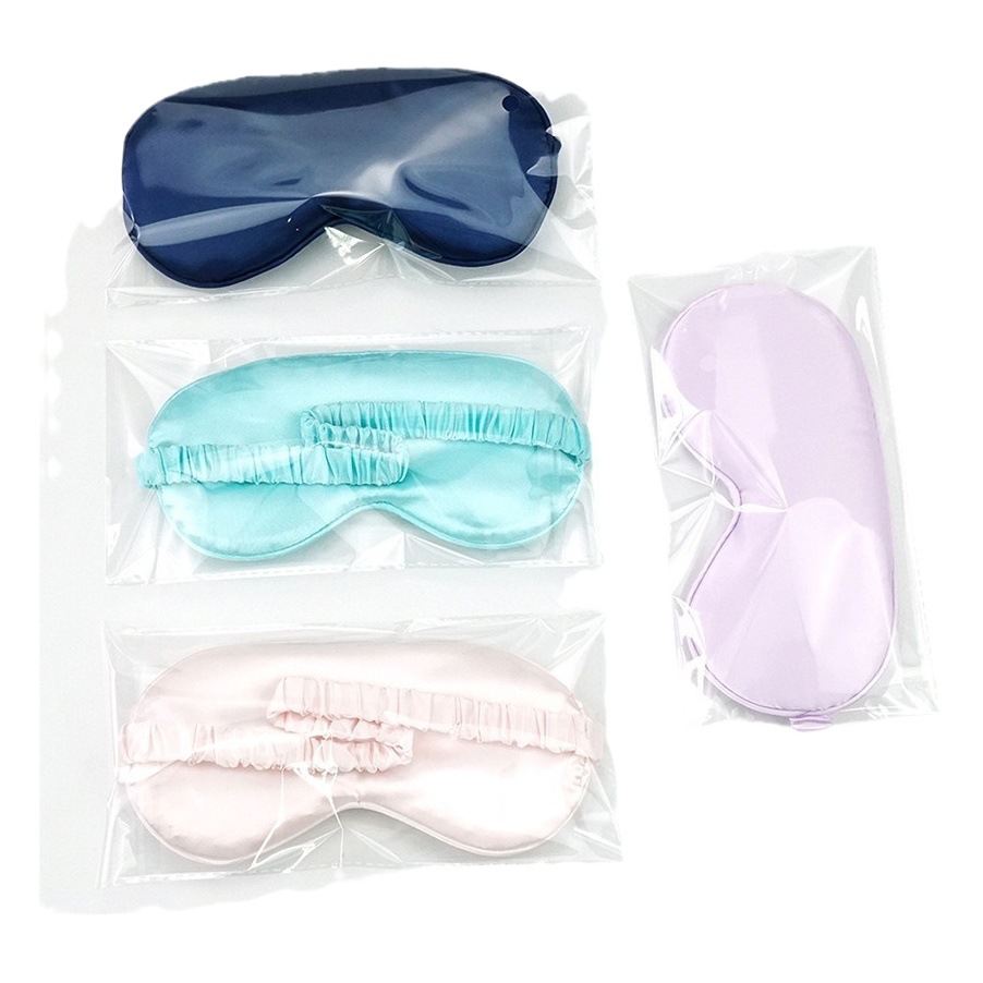 De doble cara de color puro natural de seda de mora sombreado máscara de ojo de sueño máscara de ojo de seda artificial ventas directas de fábrica en stock al por mayor