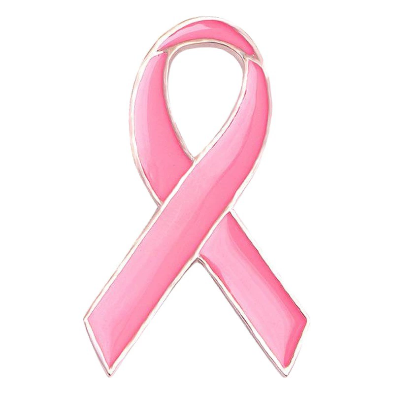 Розовая Лента Брошь Международный СПИД Профилактика Груди Знак Рекламный Логотип Забота о раке молочной железы Рекламная Брошь