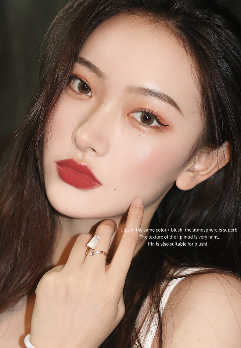 VIBELY export matte seal lip paste retro matte lip and cheek dual-purpose milk tea lip paste Lip glaze factory wholesale undefined