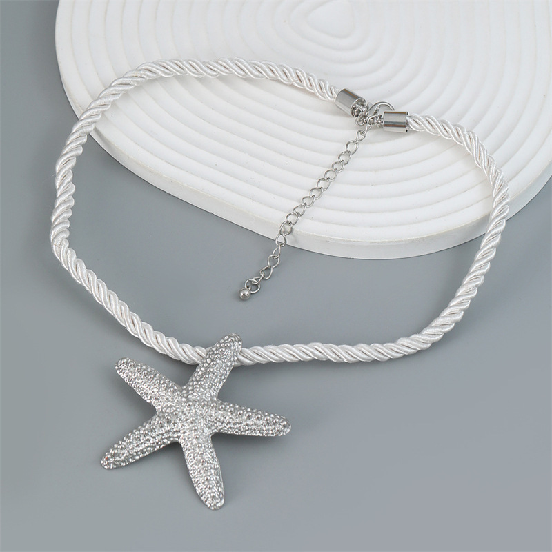 Summer Beach Ocean Series Exaggerated Starfish Necklace Women's Shell Bracelet Conch Earring Set Women_voghion.com