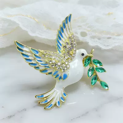 Alloy Enamel Peace Dove Yaxa sancaqları - peace-dove-2-size-4248cm-weight-15g