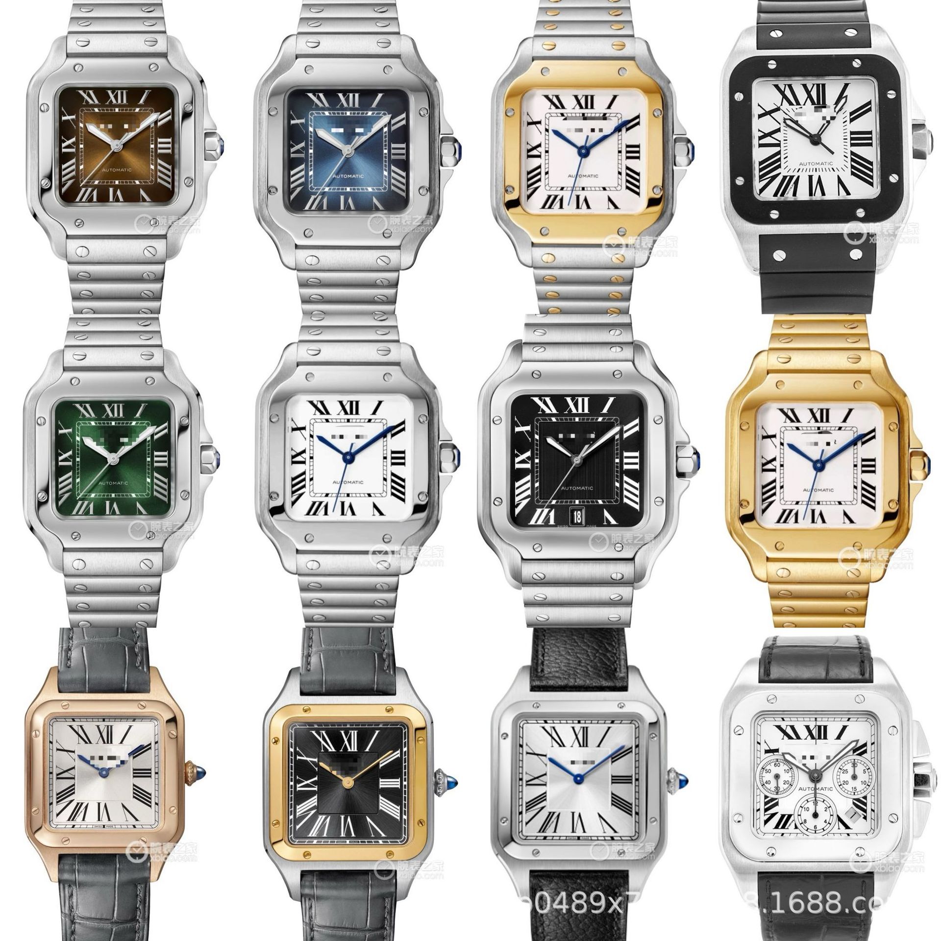 Cross-Border Wholesale of Fully Automatic Mechanical Watches for Men, Including the Blue Balloon, Santos, Cheetah, and Tank Models, and Women's Quartz Wristwatches