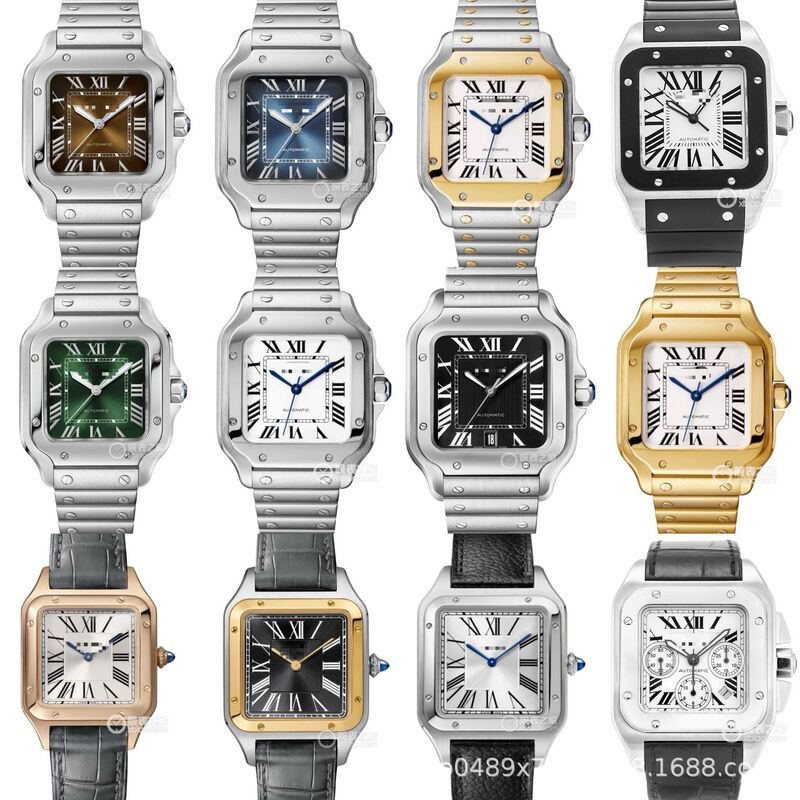 Cross-Border Wholesale of Fully Automatic Mechanical Watches for Men, Including the Blue Balloon, Santos, Cheetah, and Tank Models, and Women's Quartz Wristwatches