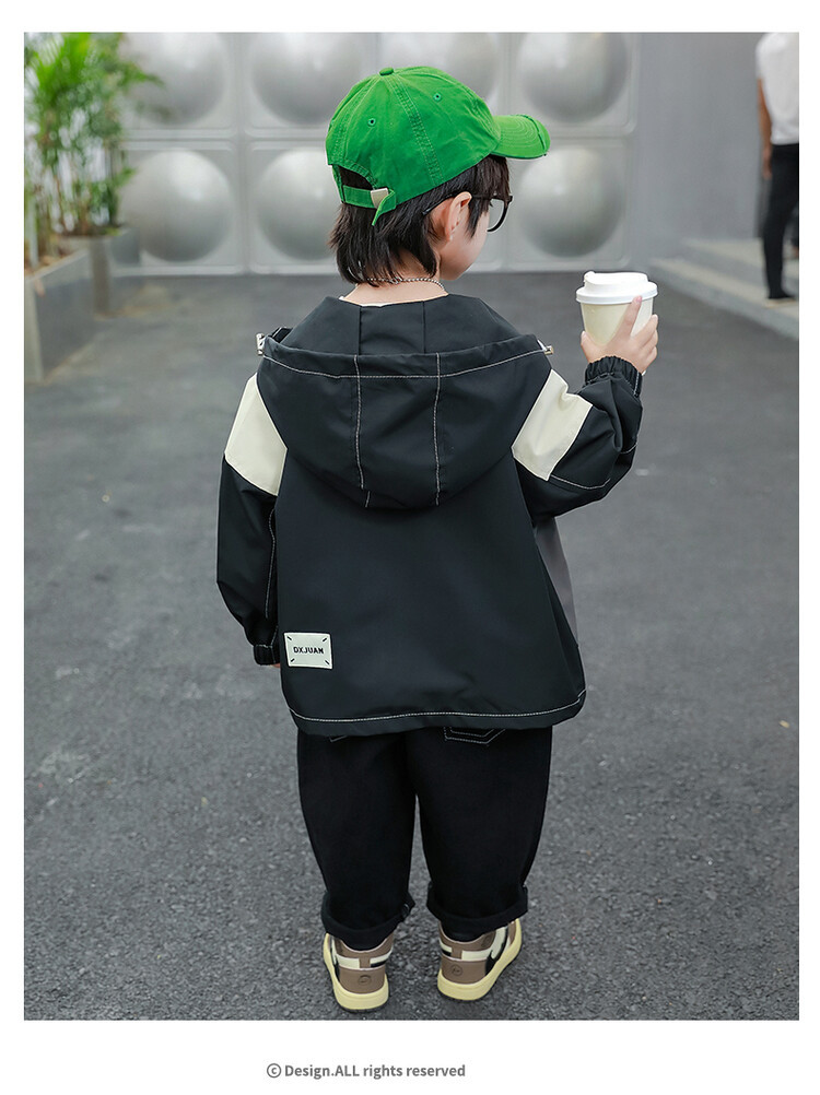 Cappotto con cappuccio colorato ricamato 2023 primavera e autunno nuovi vestiti per ragazzi Pi Shuai per bambini_voghion.com