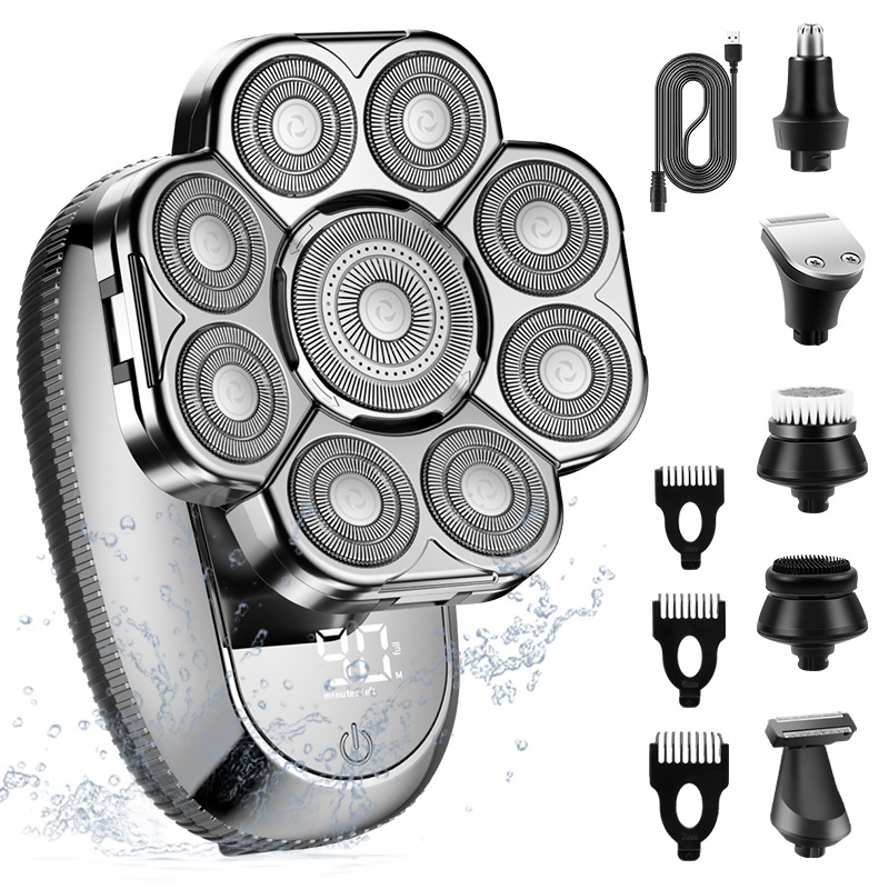 Cuerpo completo impermeable hombres hogar Shaver 6-en-1 multifuncional eléctrico afeitadora corte de pelo nariz pelo traje al por mayor