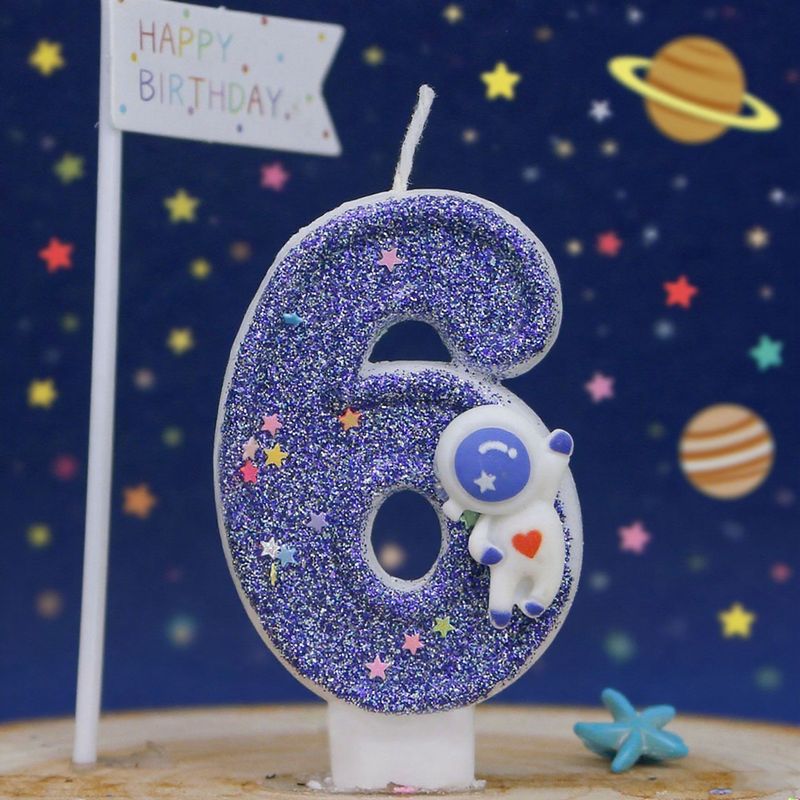 跨境热卖货源亚马逊希音数字生日蜡烛蛋糕派对装饰生日蜡太空人|undefined