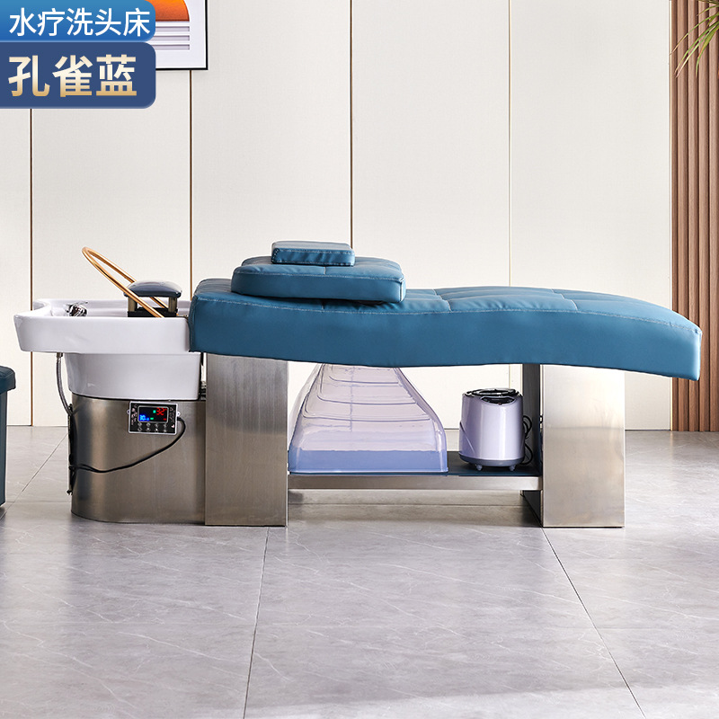 Azul Pavo Real-cama lavabo de cerámica + circulación de agua