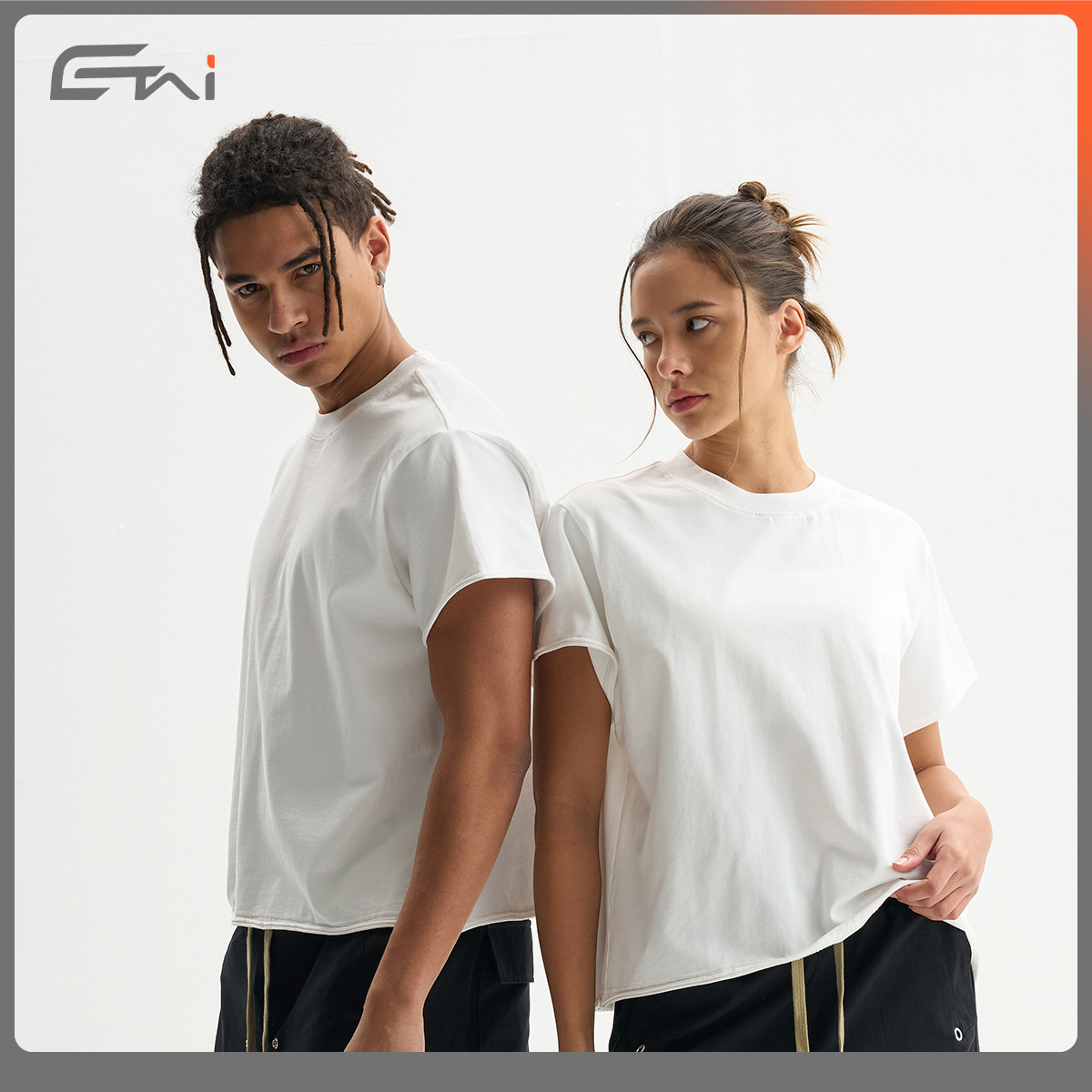 ETAI Hombre| Marca de alta calidad algodón suelto versión corta hombre camiseta de manga corta camiseta de cuello redondo de color sólido