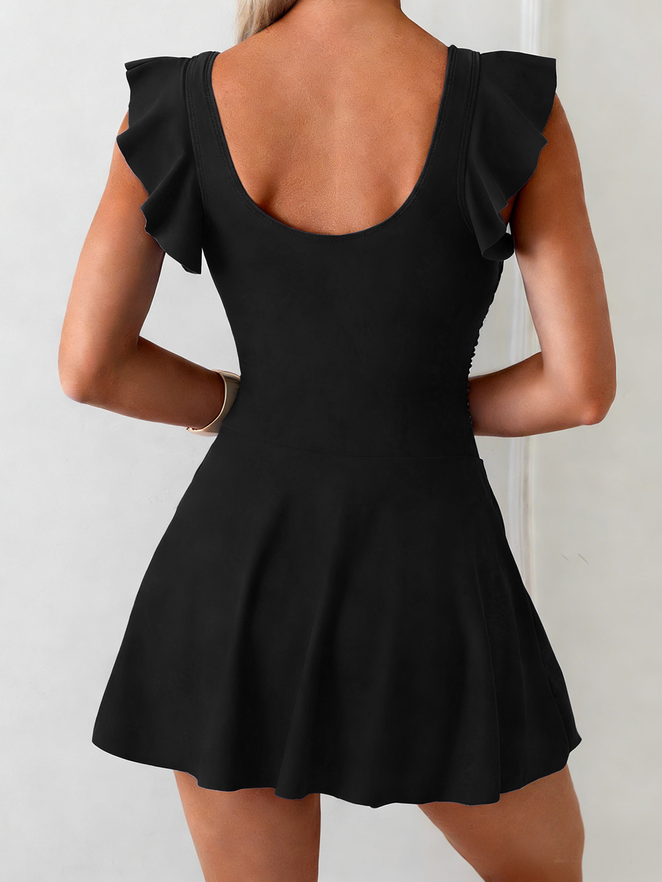 Conservative plus Size Solid Color Beach Dress 2025 Fashion Swimwear European American Style Hot Spring Cross Border_ecoleips.com