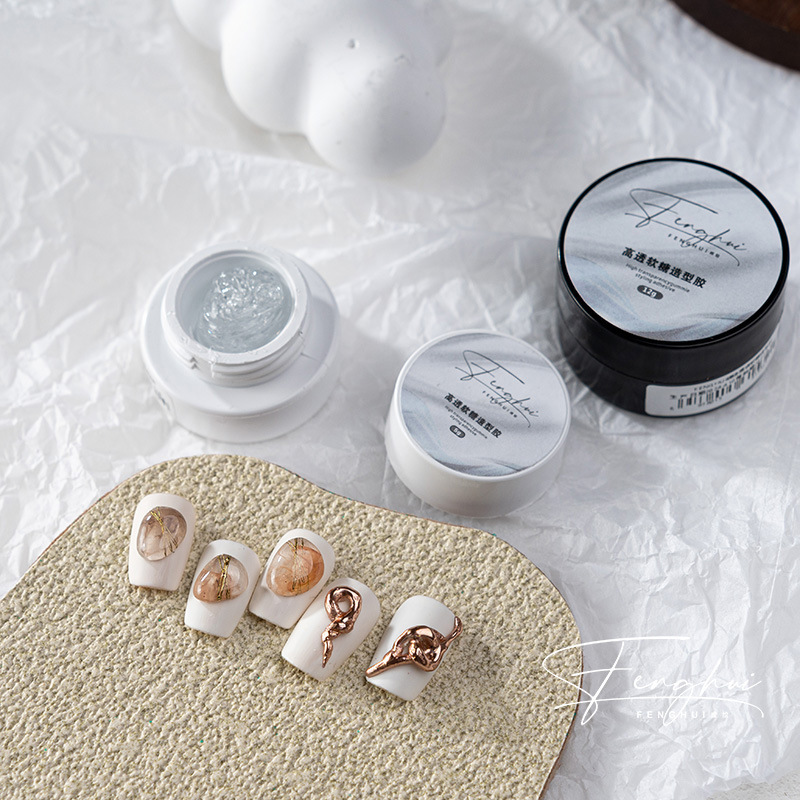 Nail art 3D soft candy glue solid gel kneading glue carving glue shaping rubbing powder PVC nail polish glue