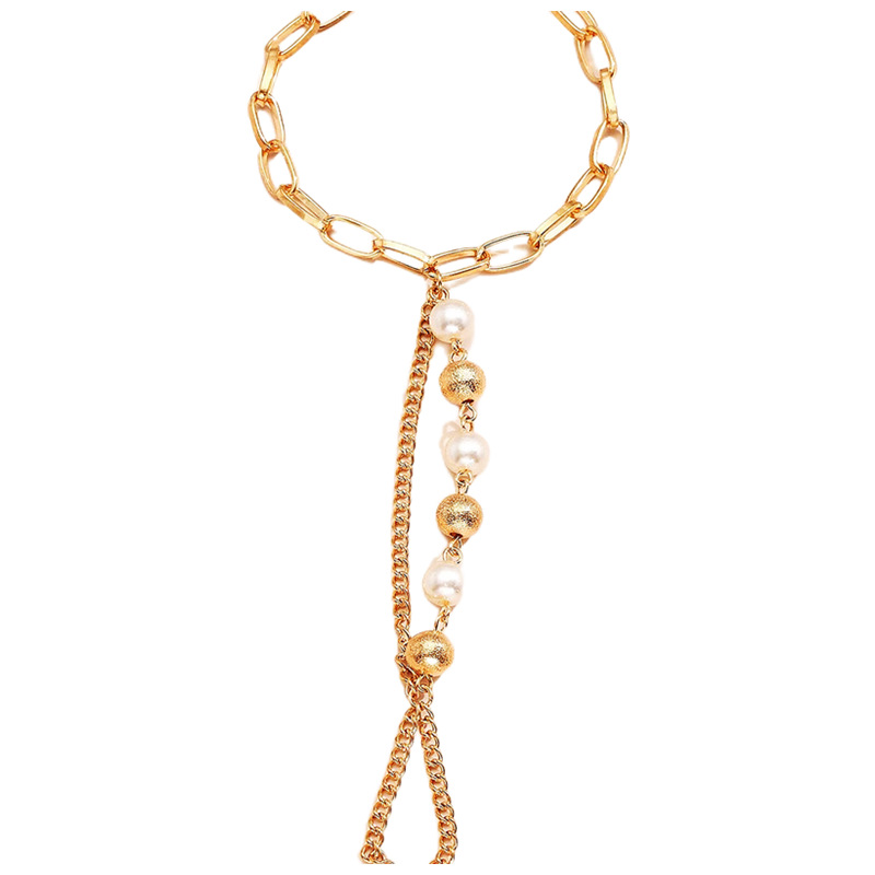 Bracciale a catena con perle elegante donna, design classico_voghion.com