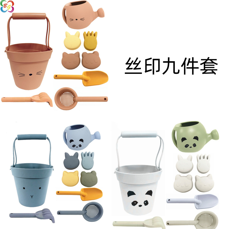 Juego de herramientas de silicona para niños para jugar en la arena, pala para la playa, molde de arena con modelo de animales de nieve, juguetes de playa