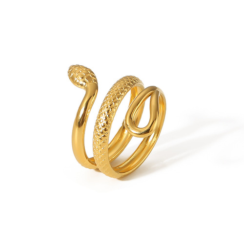 Amazon ins style titanium steel new hollow chain ring 18K furnace gold-plated stainless steel ring ring wholesale