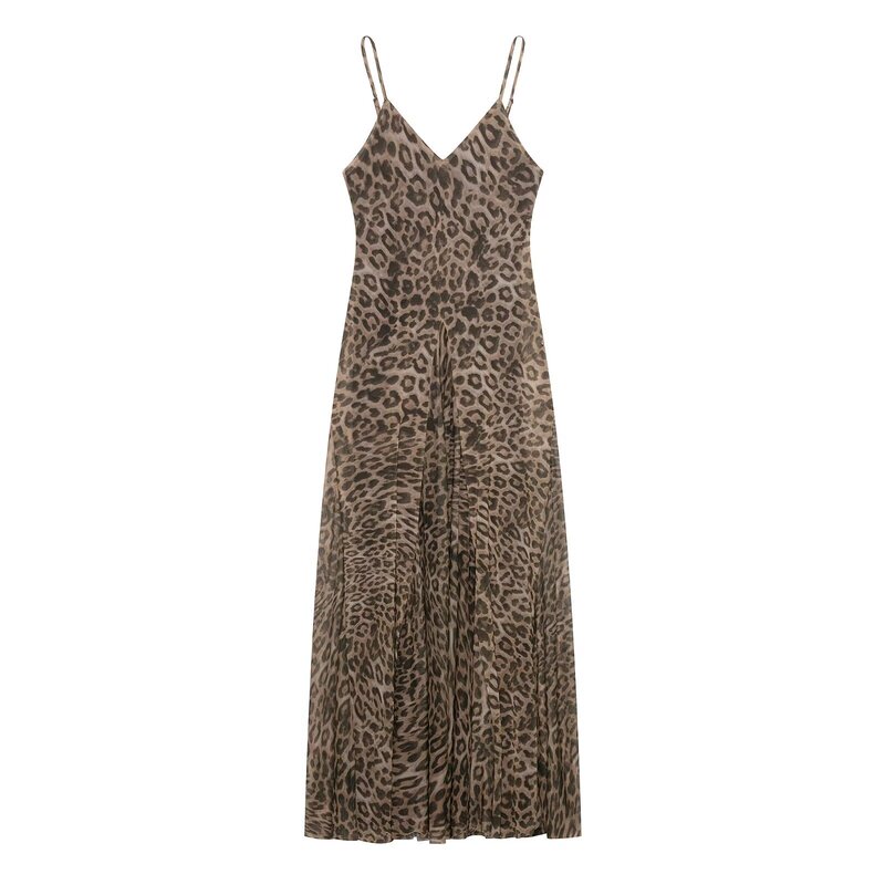 Wholesale for foreign trade: New summer European and American style animal print silk mesh dress 5039406